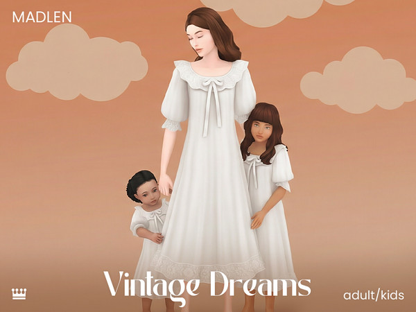 Sims 4 — [Madlen] Vintage Dreams Nightgown by Madlen — Go vintage with this gorgeous timeless nightgown!