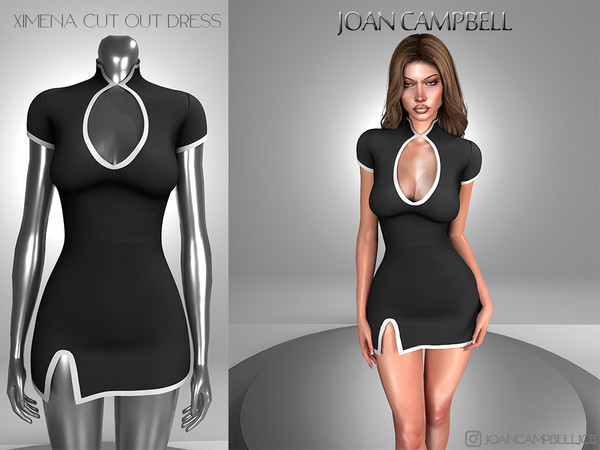 Sims 4 — XIMENA CUTOUT DRESS by Joan_Campbell_Beauty_ — 11 swatches Custom thumbnail Original mesh