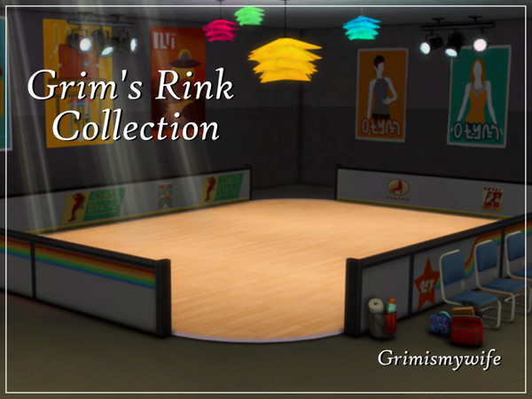 Sims 4 — Grim's Rink Collection by Grimismywife — What is this? Basically, the seasons roller and ice rinks cut down into
