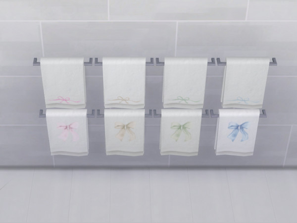 Sims 4 — Bow Hand Towel by jessbtlrr — A cute and cozy towel set featuring sweet bow accents! Perfect for soft, feminine