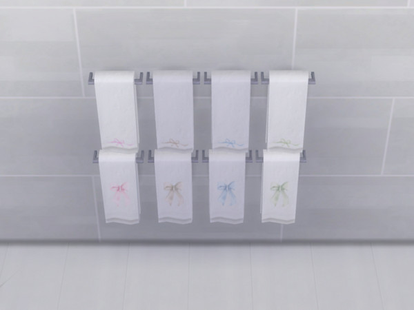 Sims 4 — Bow Towel by jessbtlrr — A cute and cozy towel set featuring sweet bow accents! Perfect for soft, feminine