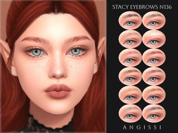 Sims 4 — Stacy Eyebrows N136 by ANGISSI — PREVIEWS MADE USING HQ MOD Female Teen to elder