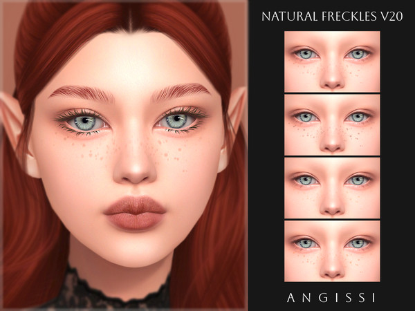Sims 4 — Natural freckles v20 by ANGISSI — PREVIEWS MADE USING HQ MOD 4 colors