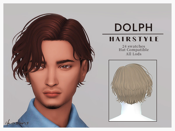 Sims 4 — Dolph hair by iko-sims — - New mesh by me