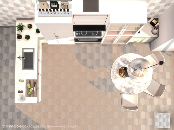 Sims 4 — Marmo Floor by Caroll912 — A single swatch marble tiled floor in grayscale and beige tones. Suitable for indoor