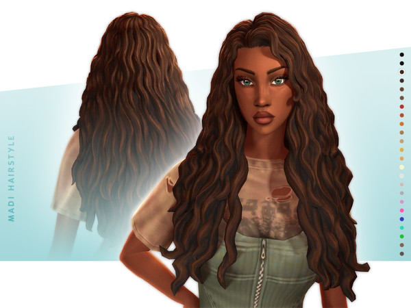 Sims 4 — Madi Hairstyle - Style 1 by simcelebrity00 — This super long mermadic and dramatic long length hairstyle comes