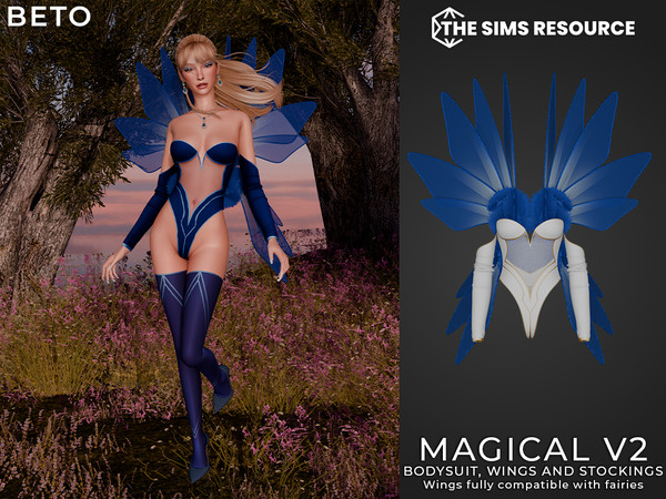 Sims 4 — By Beto - Magical Sensuality (Stockings) by Beto_ae0 — A magical and fantastical bodysuit, perfect for fairies.