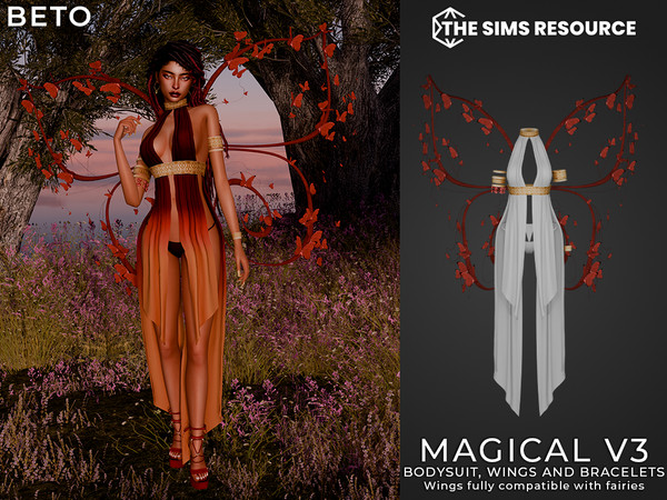 Sims 4 — By Beto - Magical Sensuality (Wings of heart) by Beto_ae0 — A magical and fantastical outfit perfect for