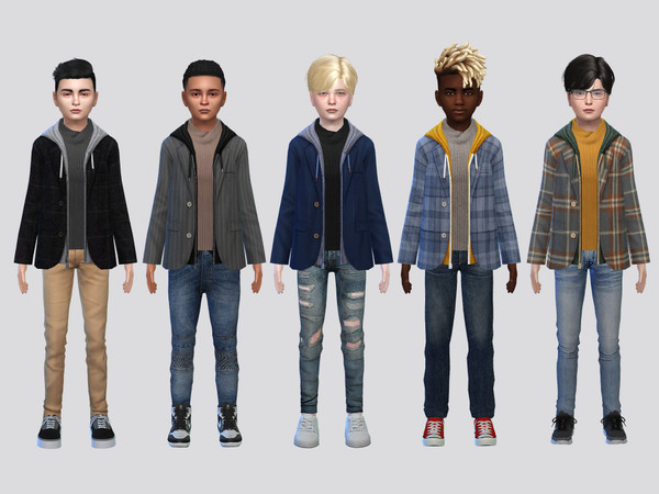 Sims 4 — Edward Layer Jacket Boys by McLayneSims — TSR EXCLUSIVE