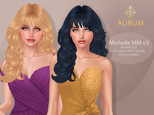 Sims 4 — Michelle - Long Layered Maxis Match Hair v3 by Aurum — Michelle MM Hairstyle - a long, layered cut with soft