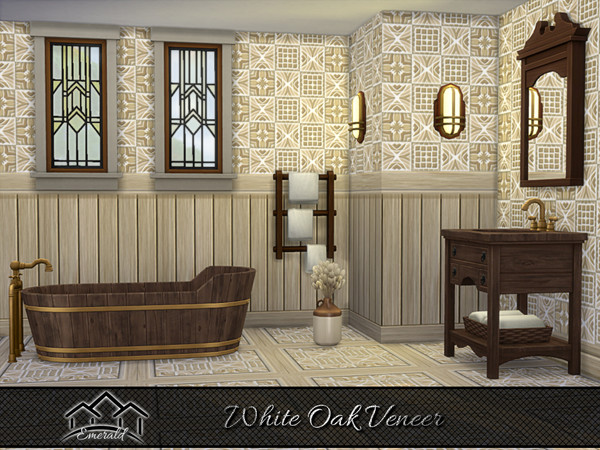 Sims 4 — White Oak Veneer 1 by Emerald — White Oak Veneer is an aesthetic solid wood, offering natural beauty and tactile