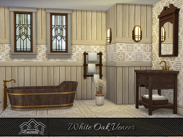 Sims 4 — White Oak Veneer 2 by Emerald — White Oak Veneer is an aesthetic solid wood, offering natural beauty and tactile
