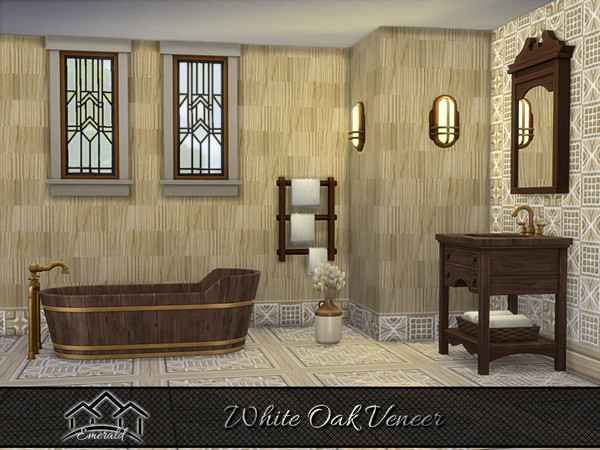 Sims 4 — White Oak Veneer 5 by Emerald — White Oak Veneer is an aesthetic solid wood, offering natural beauty and tactile