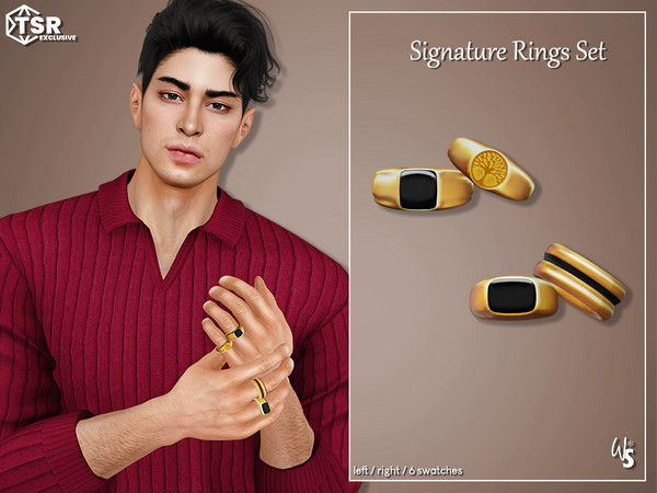 Sims 4 — Signature Rings Set by WisteriaSims — 6 swatches