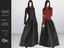 Sims 4 — OPHA - Maxi Dress by Helsoseira — Style - Long sleeve knit, satin maxi dress