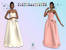 Sims 4 — ErinAOK Womens Gown 011126 by ErinAOK — Women's silk strapless gown with metallic rose