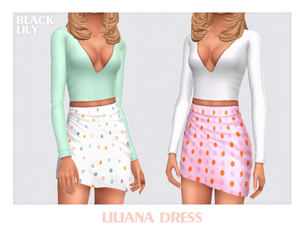 Sims 4 — Liliana Dress by Black_Lily — YA, A, Teen