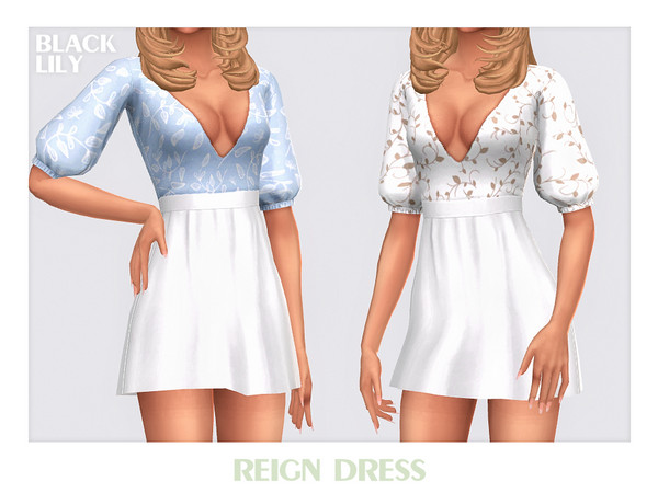 Sims 4 — Reign Dress by Black_Lily — YA, A, Teen