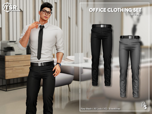 Sims 4 — (Wisteria) OfficeSet_dresspants_male by WisteriaSims — Dress pants 8 colors