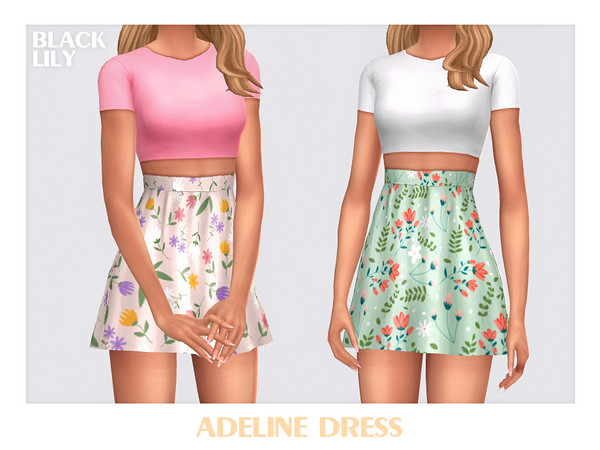 Sims 4 — Adeline Dress by Black_Lily — YA, A, Teen