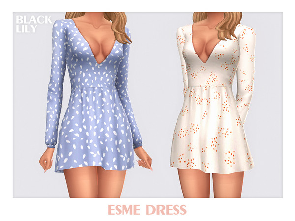 Sims 4 — Esme Dress by Black_Lily — YA, A, Teen