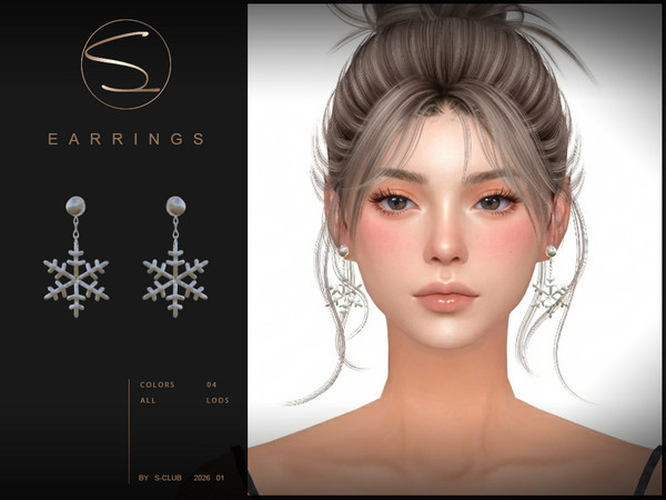 Sims 4 — S-Club_020126 ACC EARRINGS by S-Club — snowflake earrings, hope you like, thank you.