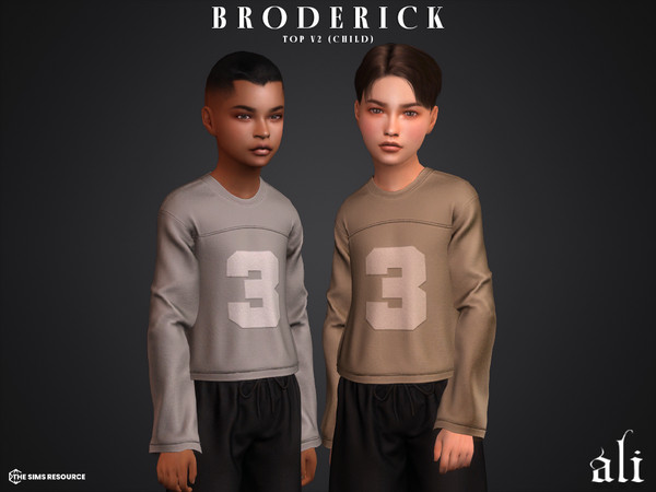 Sims 4 — BRODERICK top v2 (child) by ali1 — 3 Piece Set including: Long Sleeve T-Shirt, Short Sleeve T-Shirt and Shorts