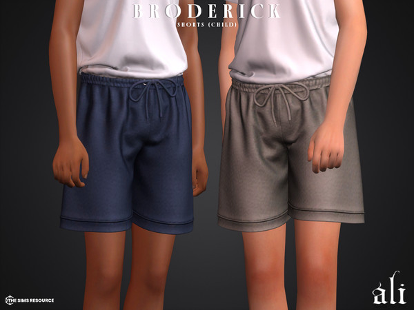 Sims 4 — BRODERICK shorts (child) by ali1 — 3 Piece Set including: Long Sleeve T-Shirt, Short Sleeve T-Shirt and Shorts