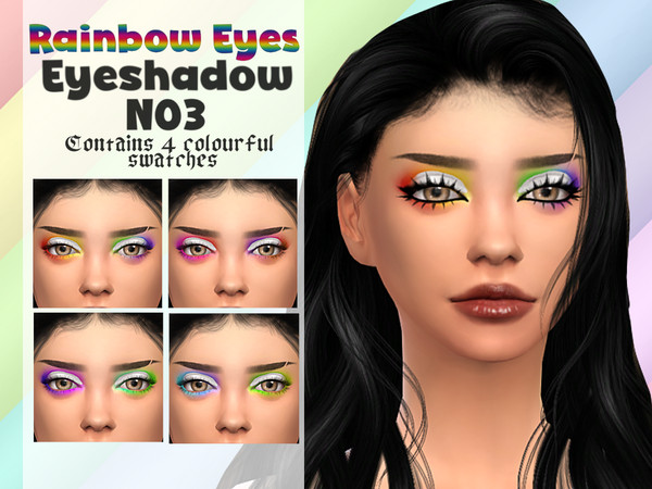 Sims 4 — Rainbow Eyes - Eyeshadow N03 by _alttrait_ — A cute and colourful eyeshadow! Comes in 4 different swatches.