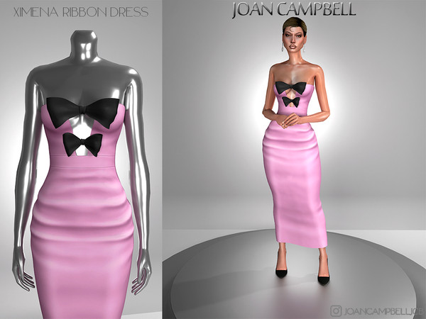 Sims 4 — XIMENA RIBBON DRESS by Joan_Campbell_Beauty_ — 11 swatches Custom thumbnail Original mesh