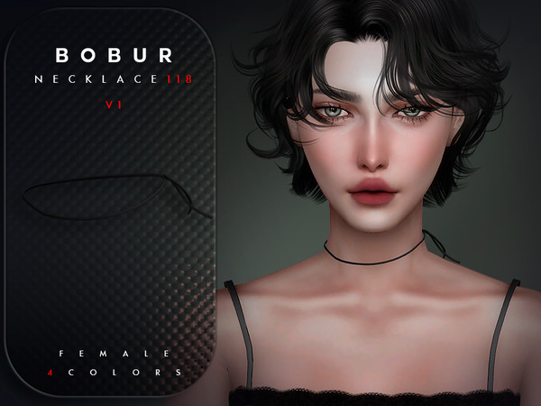 Sims 4 — Choker Necklace V1 by Bobur2 — Please, before writing where I can download this hair, please take a look at the