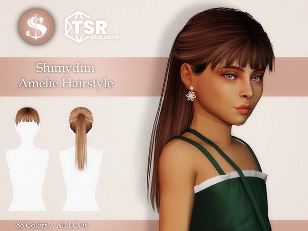 Sims 4 — Amelie Hairstyle Child by Shimydimsims — Hi I hope you will like this hair, it's an elegant sleek ponytail with