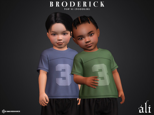 Sims 4 — BRODERICK top v1 (toddler) by ali1 — 3 Piece Set including: Long Sleeve T-Shirt, Short Sleeve T-Shirt and Shorts