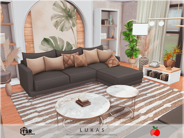 Sims 4 — Lukas - living room by melapples — a modern and stylish living room. enjoy! 6x7