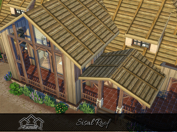 Sims 4 — Sisal Roof 8 by Emerald — Sisal roof is a strong natural fiber and eco friendly material, perfect for your