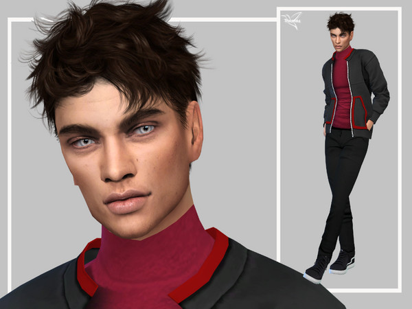 Sims 4 — Chris Charlier by _TRASRAS — Go to Required tab to upload necessary CC, if you want your sim same as pictures.