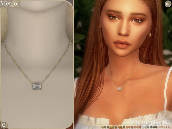 Sims 4 — Metro Necklace - Baguette Diamond Necklace by christopher0672 — This is a chic and classic diamond beaded