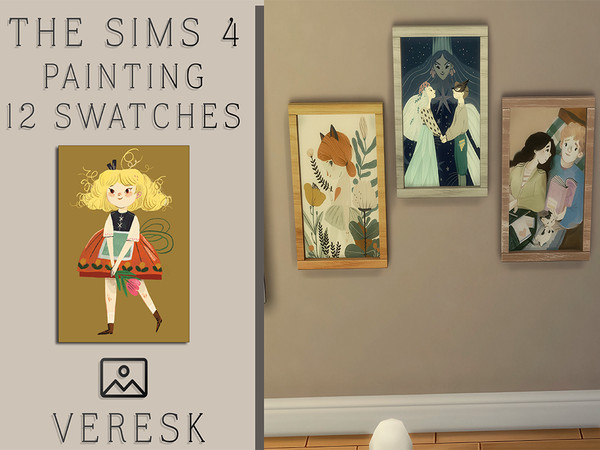 Sims 4 — VERESK_Painting in a vintage frame by Veresk_Veresk — Paintings with three vintage wooden frames for your Sims 4