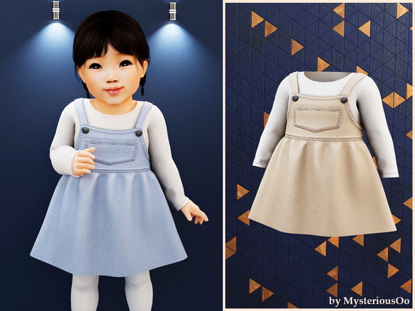 Sims 4 — Infant - Soft overall dress by MysteriousOo — Soft overall-style dress with layered look