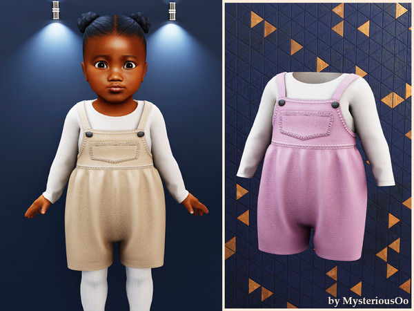 Sims 4 — Infant - Soft overall romper by MysteriousOo — Comfortable overall romper with layered design
