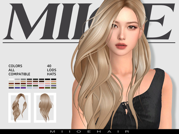 Sims 4 — MIIOE-medium-length side hair by MIIOE — Created for: The Sims 4 medium-length side hair hope you like, thank