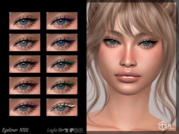 Sims 4 — Eyeliner N122 by Layla — Female Eyeliner Previews and swatches were made in CAS Base game compatible