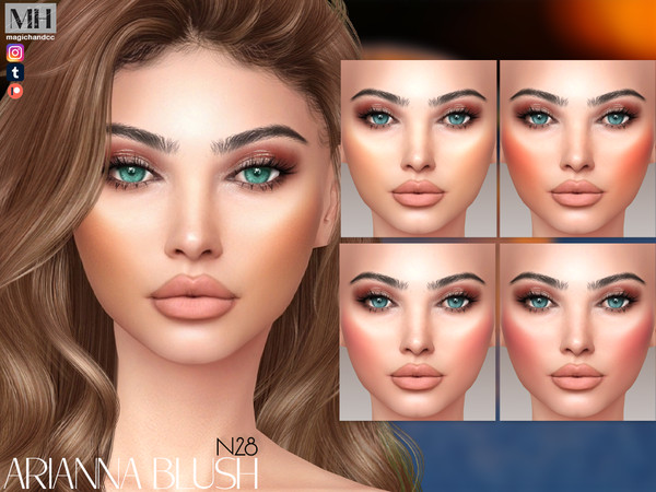 Sims 4 — Arianna Blush N28 by MagicHand — Radiant Sheen Blush in 10 colors - HQ Compatible.