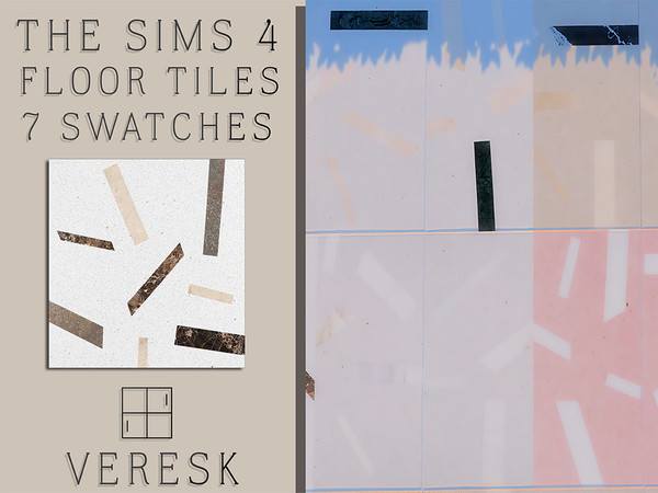 Sims 4 — VERESK_Porcelain stoneware flooring with rectangular marble inserts by Veresk_Veresk — Porcelain stoneware