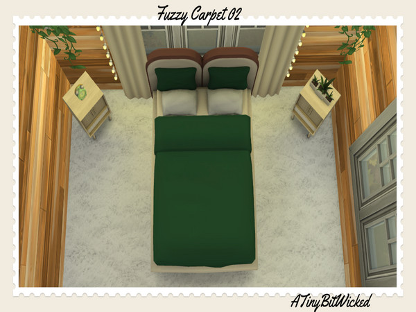 Sims 4 — Fuzzy Carpet 02 by ATinyBitWicked — An even more fuzzy carpet for you! Comes in 12 different colors!!