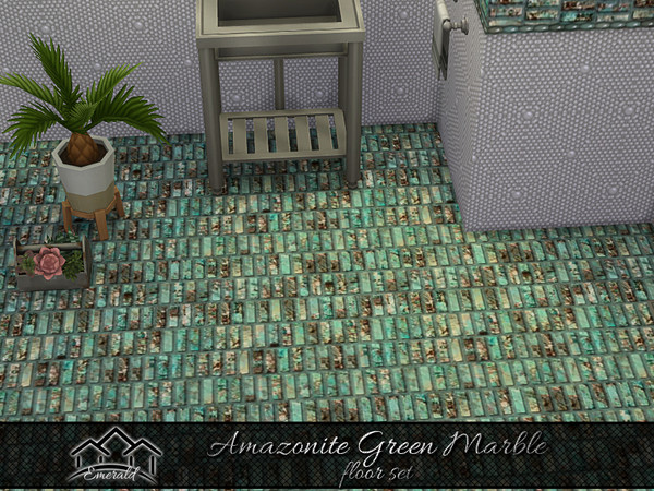Sims 4 — Amazonite Green Marble floor1 by Emerald — Amazonite green marble is a natural stone with deep green and