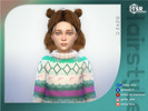 Sims 4 — Half Up Bun Hair for Children - Ginko 242C by Daisy-Sims — 21 base colors + 9 ombre colors