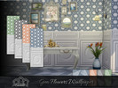 Sims 4 — Geo Flowers Wallpaper by Emerald — Create the perfect accent for any wall in your home with Geo flowers