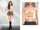 Sims 4 — PRINTED TANK TOP by ZNsims — printed fabric, vest, high-waist, open shoulders, bow tie