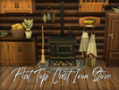Sims 4 — Historical Flat Top Cast Iron Stove by Naunakht — I took the basegame wood-burning stove and modified it; now